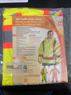 Hi-Vis Lime Green Traffic Rain Jacket - 980 Traffic Rain Jacket